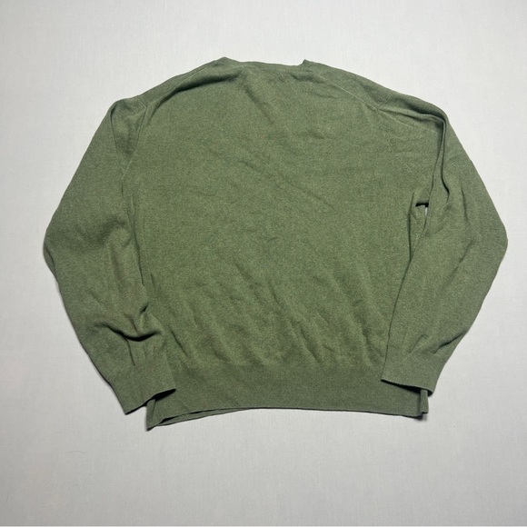 Polo Ralph Lauren Sweater Mens Large Green Lightweight Pima Cotton Knit V-Neck - Picture 6 of 7